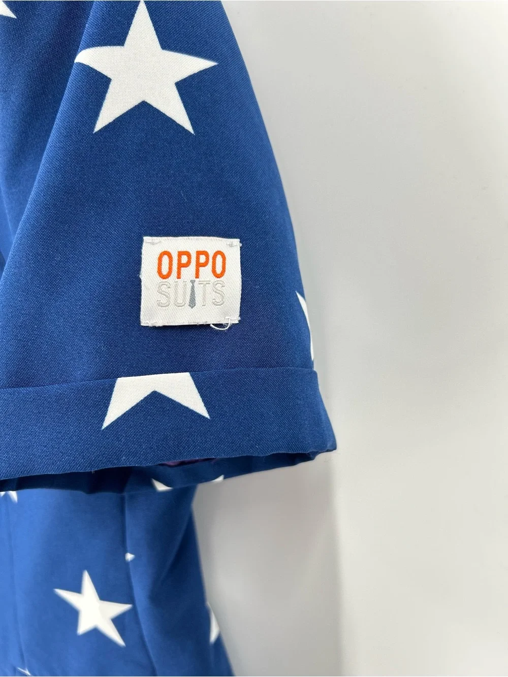 OppoSuits Patriotic Blue & White Star Short Sleeve Blazer 38